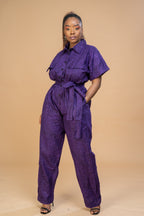 Myra Ankara Jumpsuit | Purple African Print