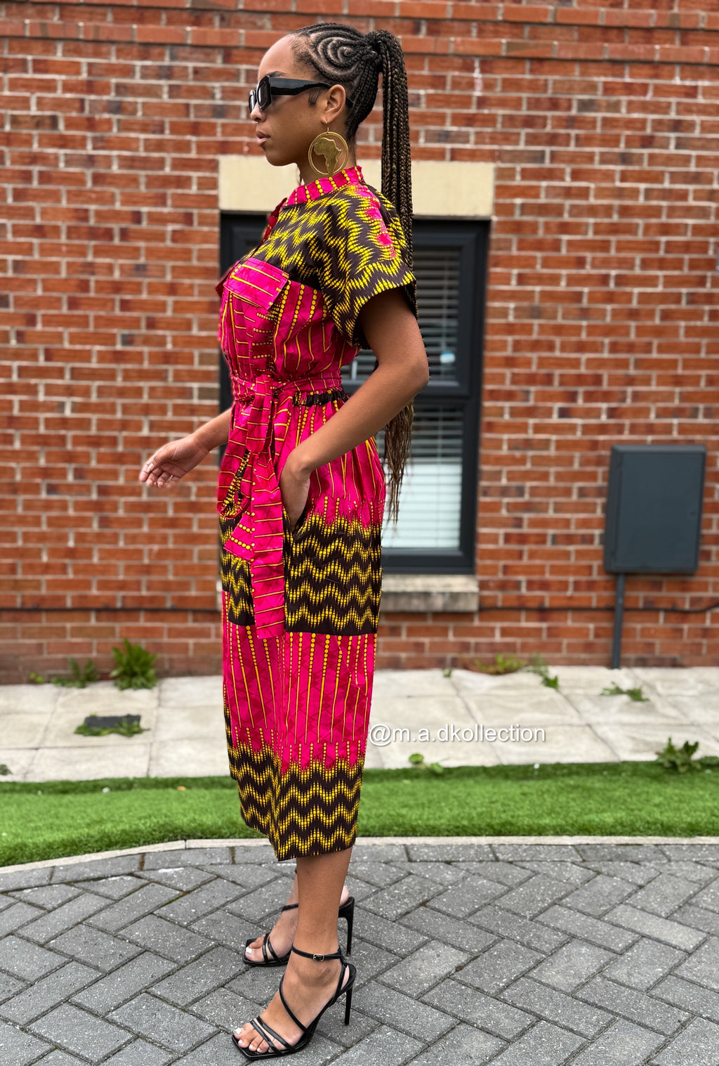 Keyshia Ankara Culotte Jumpsuit | Pink African Print Cropped Jumpsuit