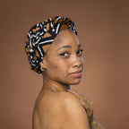 Afrikaanse hoofddoek Bruin Beige Bogolan - headwrap