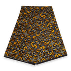 Afrikaanse hoofddoek Bruin Bogolan Geometry - headwrap
