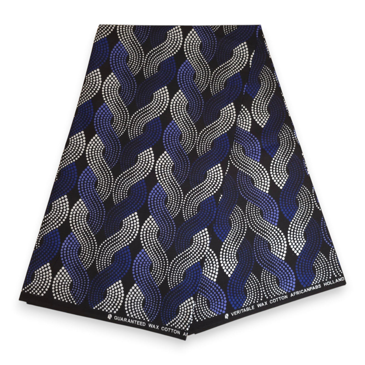 Afrikaanse hoofddoek Blauw Wit Wave Patterns - headwrap