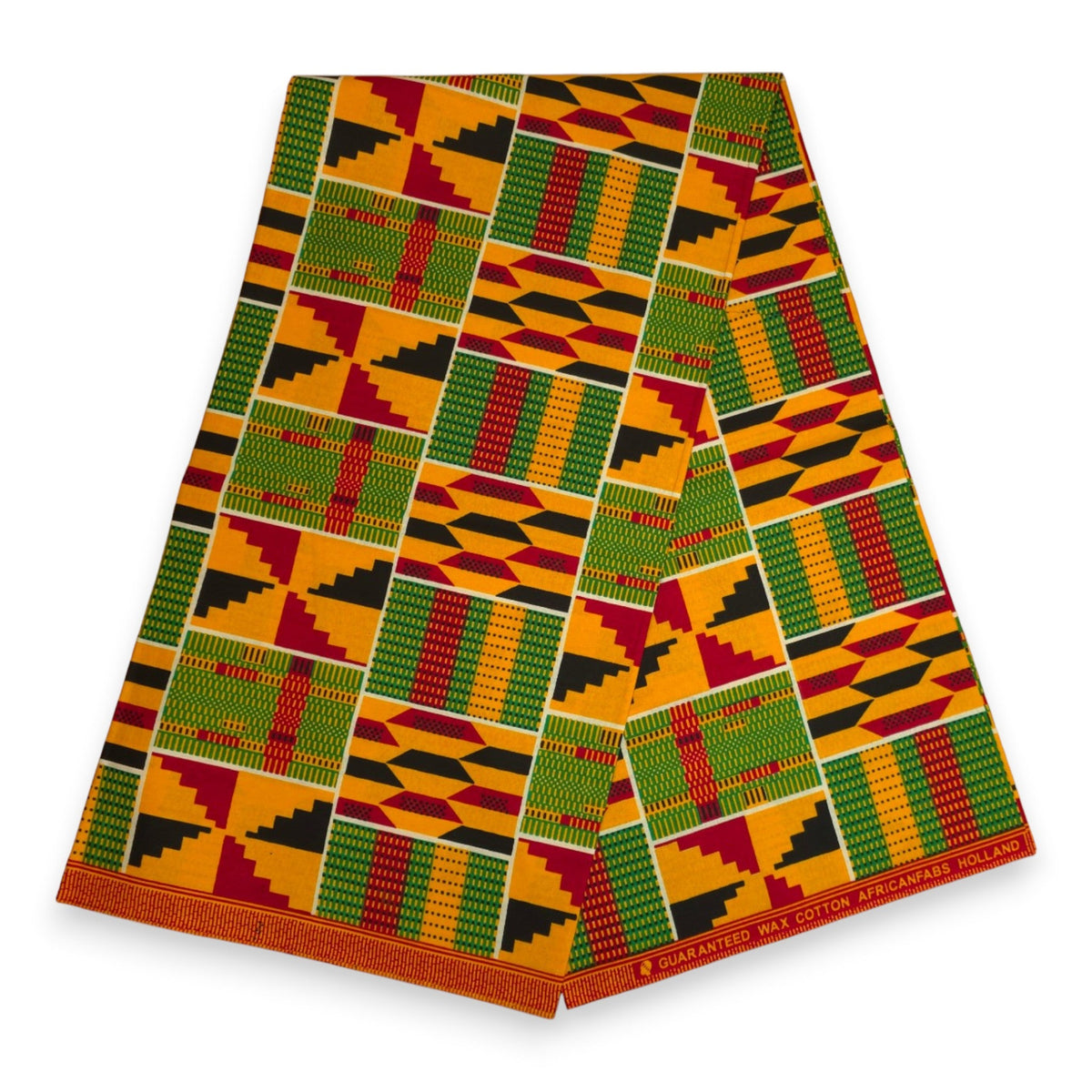 Afrikaanse hoofddoek Rood Geel Kente Print Ghana - headwrap
