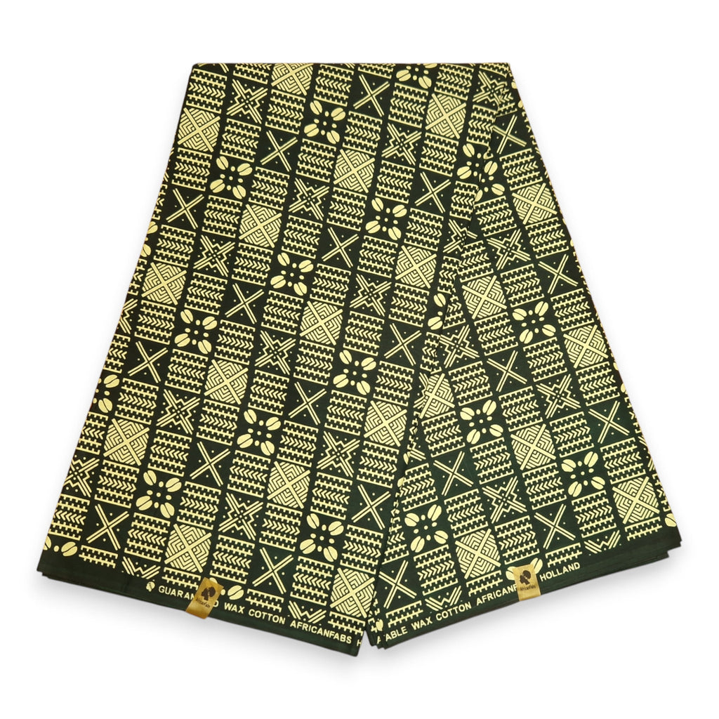 Afrikaanse hoofddoek Groen Bogolan Grid - headwrap