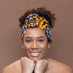 Afrikaanse Panter oranje / turquoise / hoofddoek - headwrap