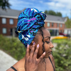 Afrikaanse Turquoise Feathers hoofddoek - headwrap