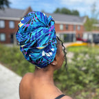 Afrikaanse Turquoise Feathers hoofddoek - headwrap