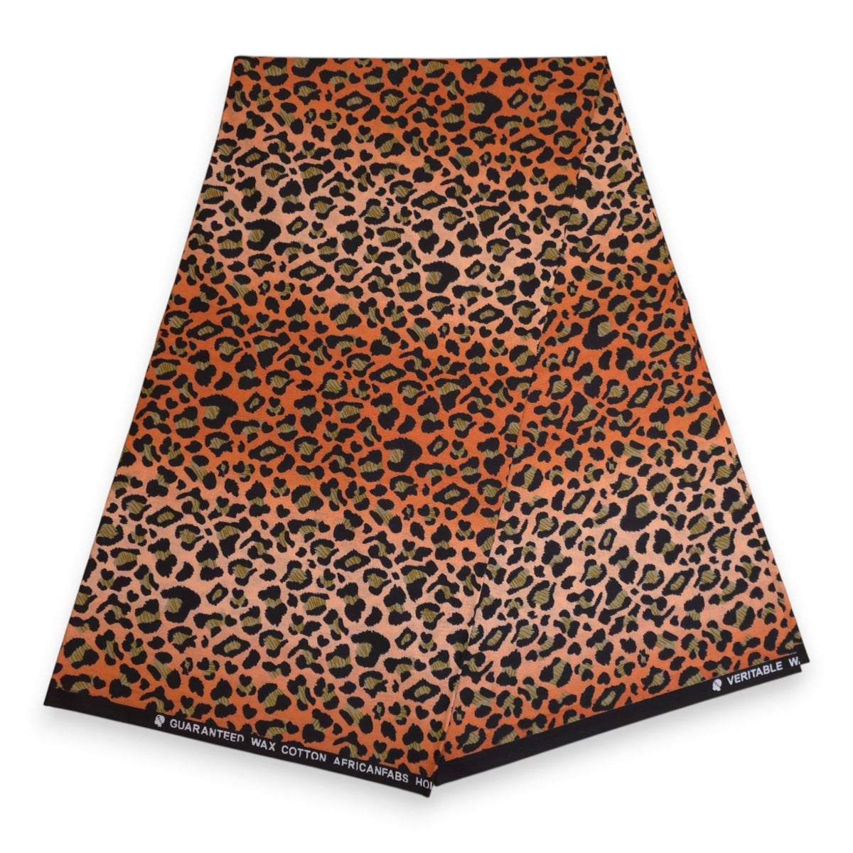 Afrikaanse hoofddoek Oranje Beige Leopard Spots - headwrap