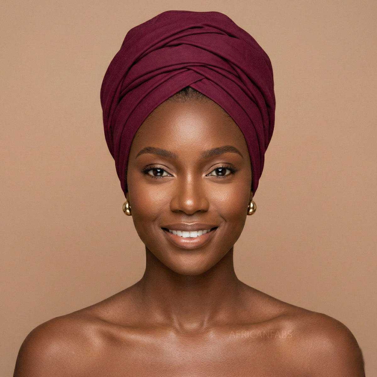 Bordeauxrood hoofddoek / headwrap