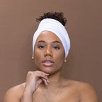 Witte hoofddoek - Headwrap van stretchy Jersey stof