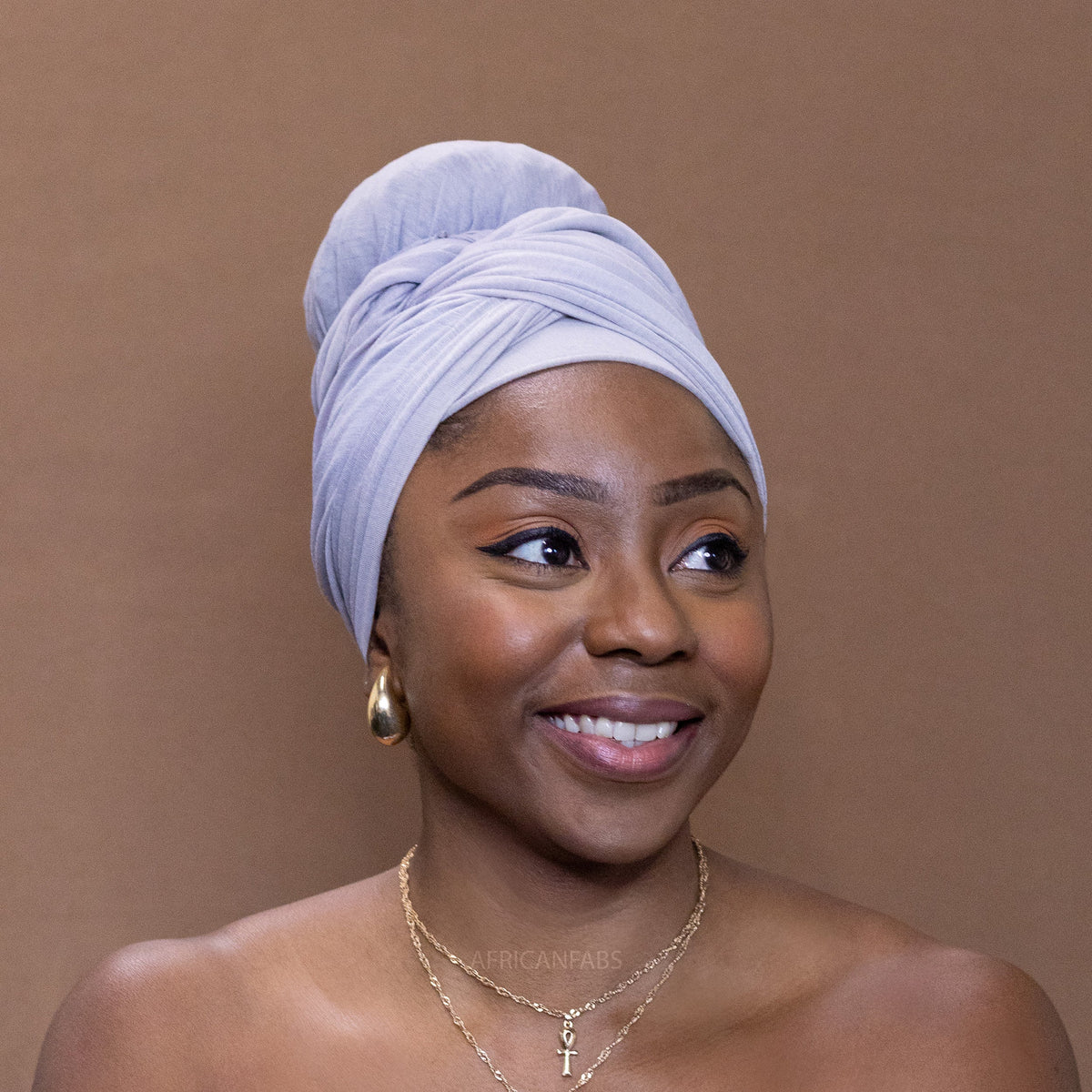 Grijs hoofddoek - Headwrap van stretchy Jersey stof