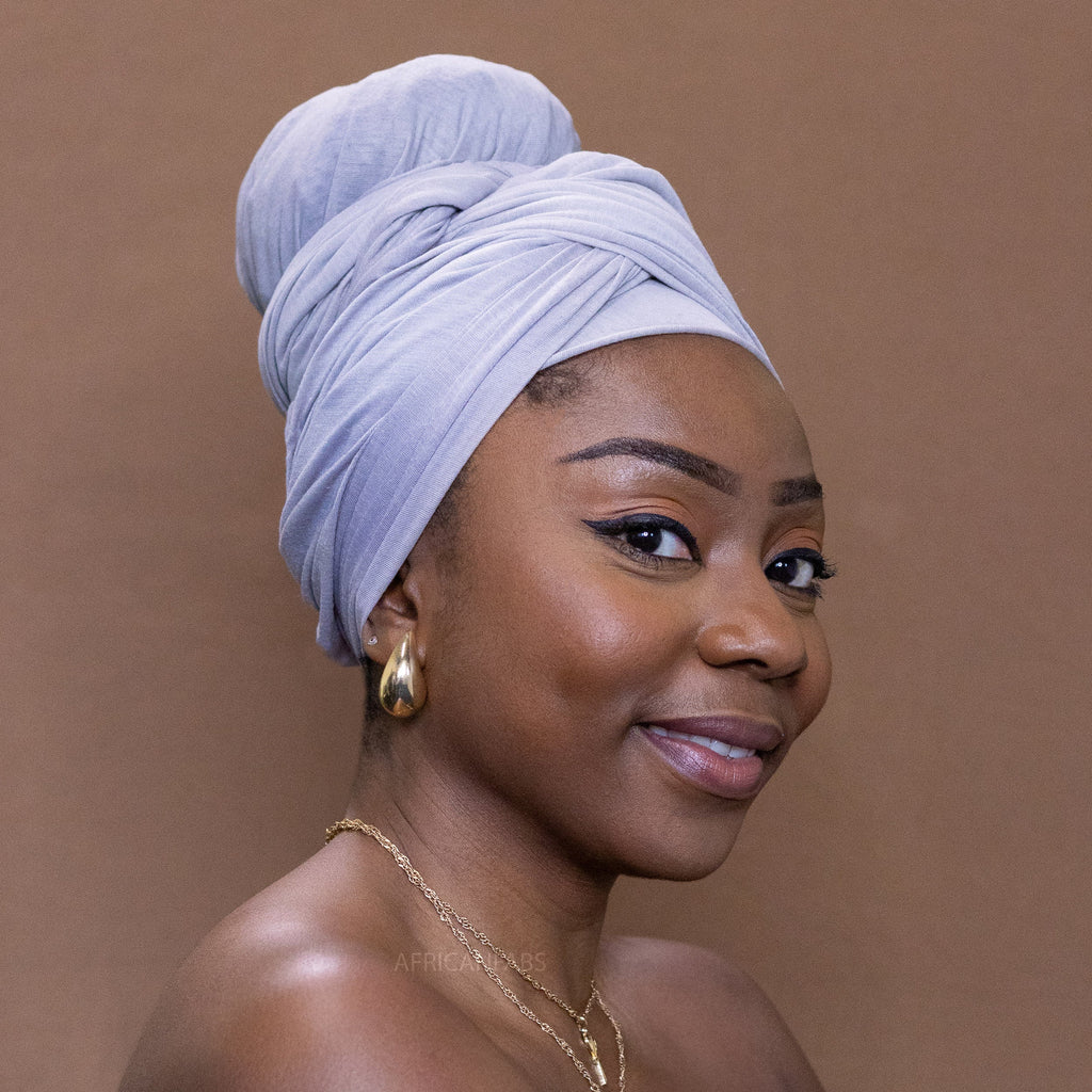 Grijs hoofddoek - Headwrap van stretchy Jersey stof