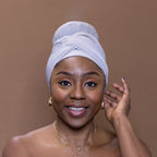 Grijs hoofddoek - Headwrap van stretchy Jersey stof