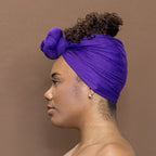 Paarse hoofddoek - Headwrap van stretchy Jersey stof