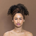 Bruine hoofddoek - Headwrap van stretchy Jersey stof