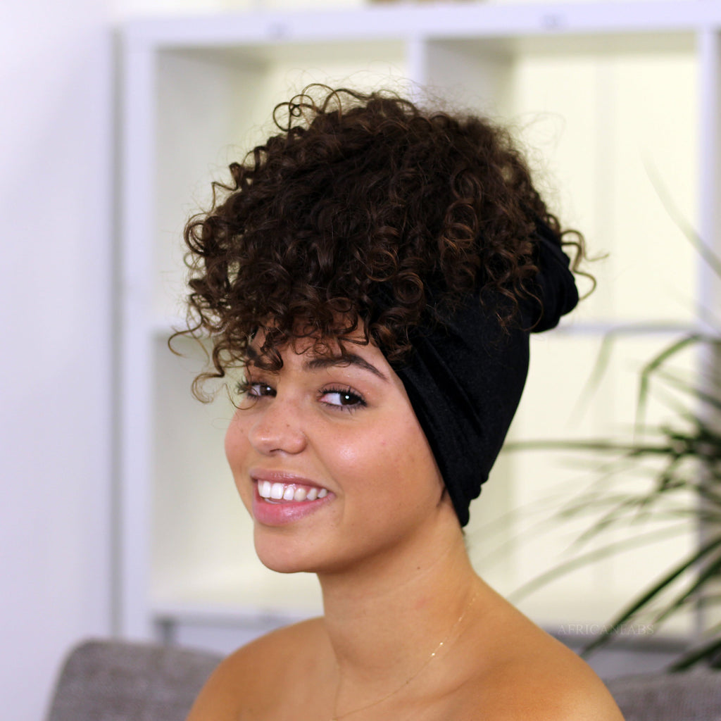 Fluwelen hoofddoek / Velvet headwrap - Zwart