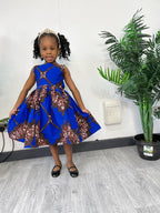 Ashlynn Ankara girls dress | Blue African Print