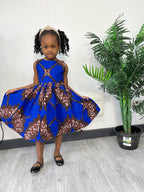 Ashlynn Ankara girls dress | Blue African Print