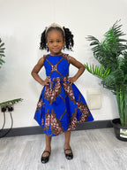 Ashlynn Ankara girls dress | Blue African Print