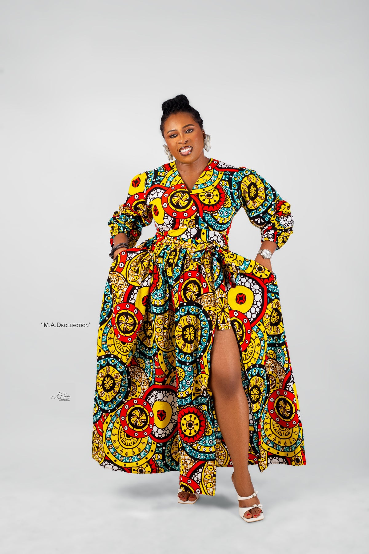 Duni  Ankara Maxi Dress | Yellow Multi Color African Print