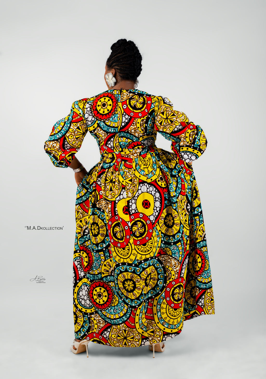 Duni  Ankara Maxi Dress | Yellow Multi Color African Print