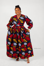 Deka  Ankara Maxi Dress |  Red Multi Color African Print