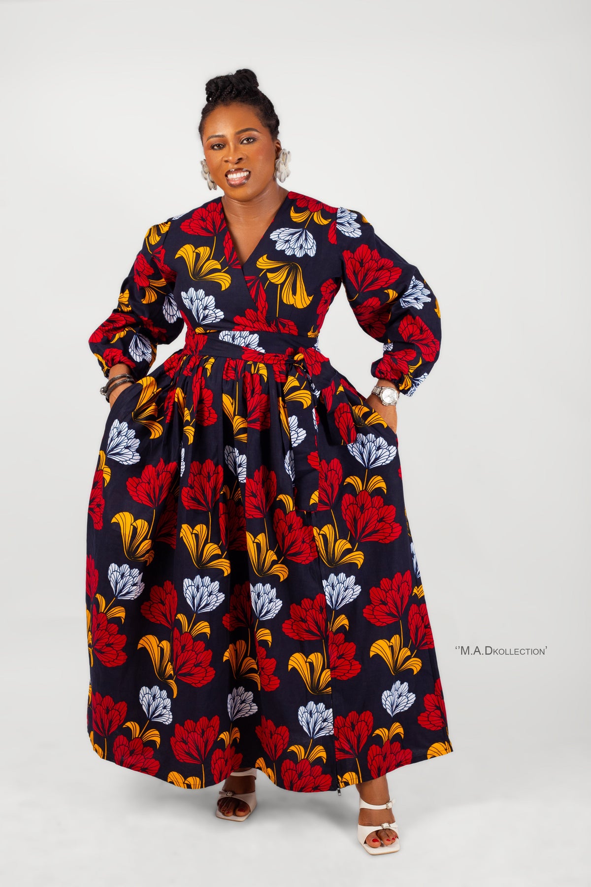 Deka  Ankara Maxi Dress |  Red Multi Color African Print