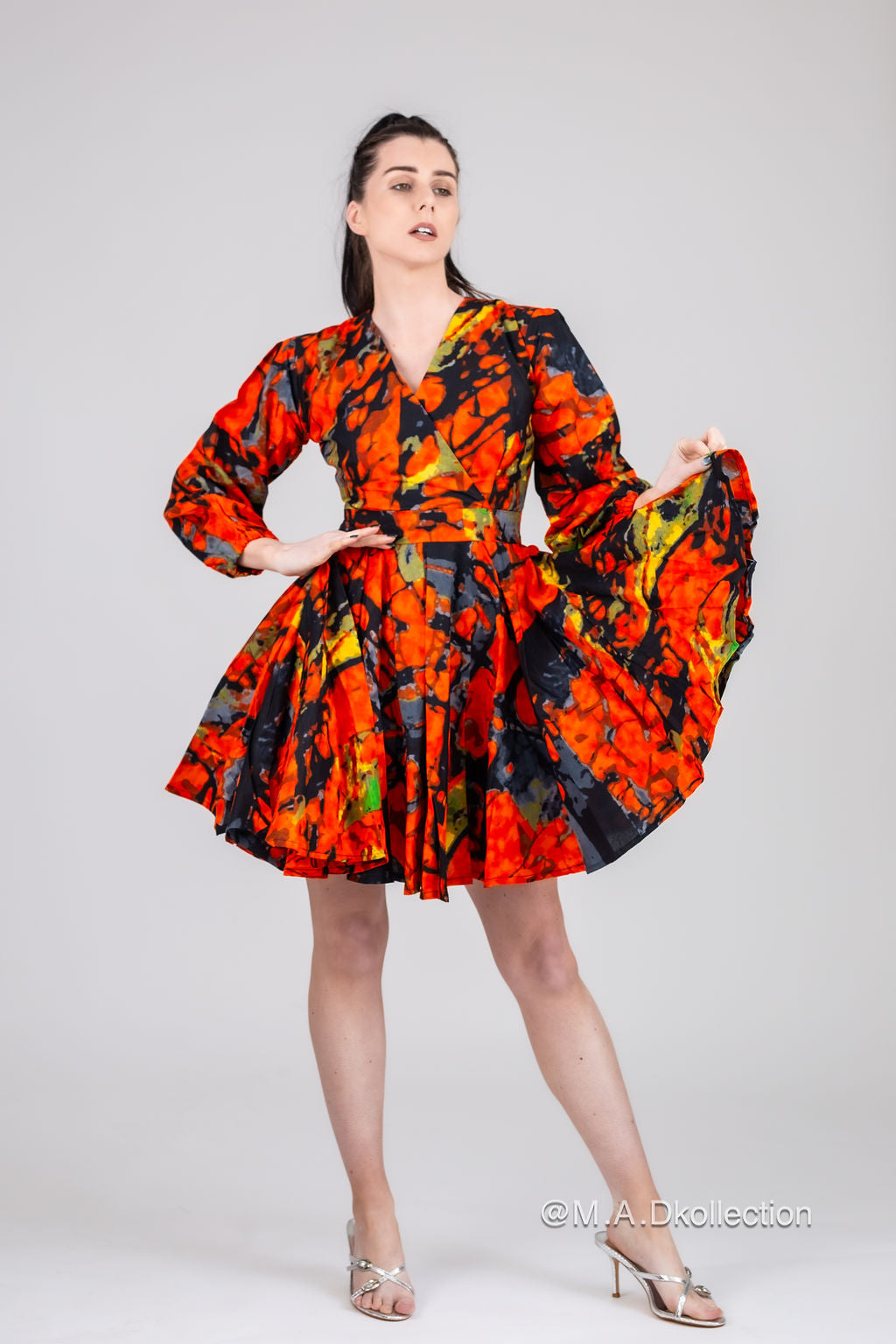Ogechi Ankara Mini Dress | Orange African Print