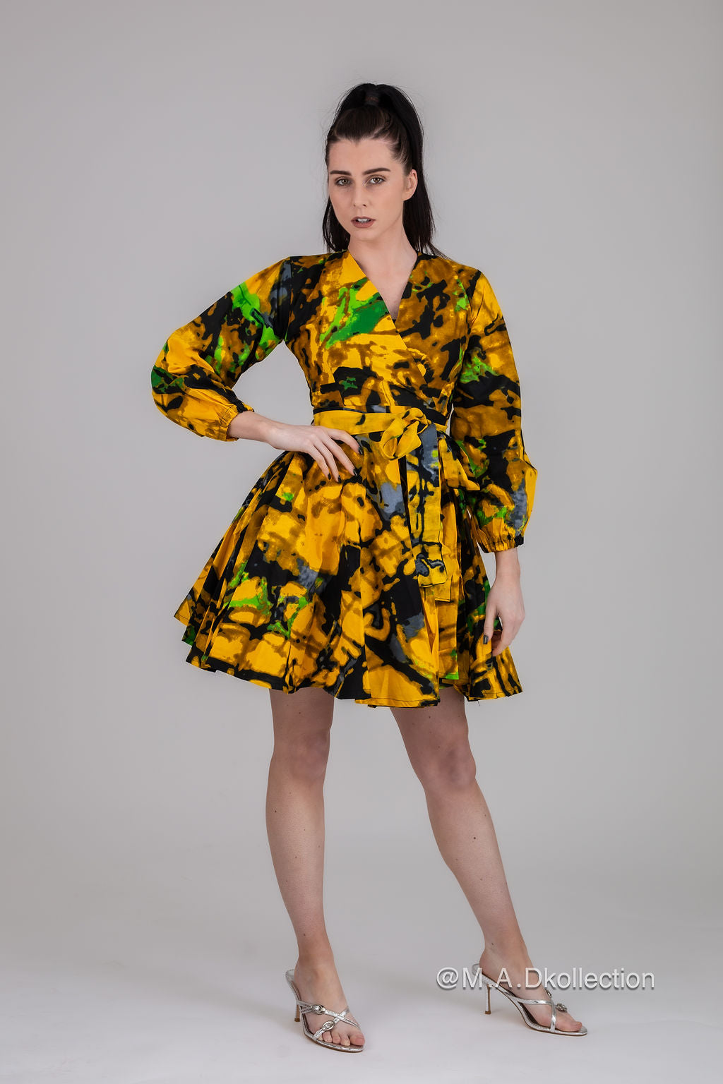 Olaide Ankara Mini Dress | Yellow African Print