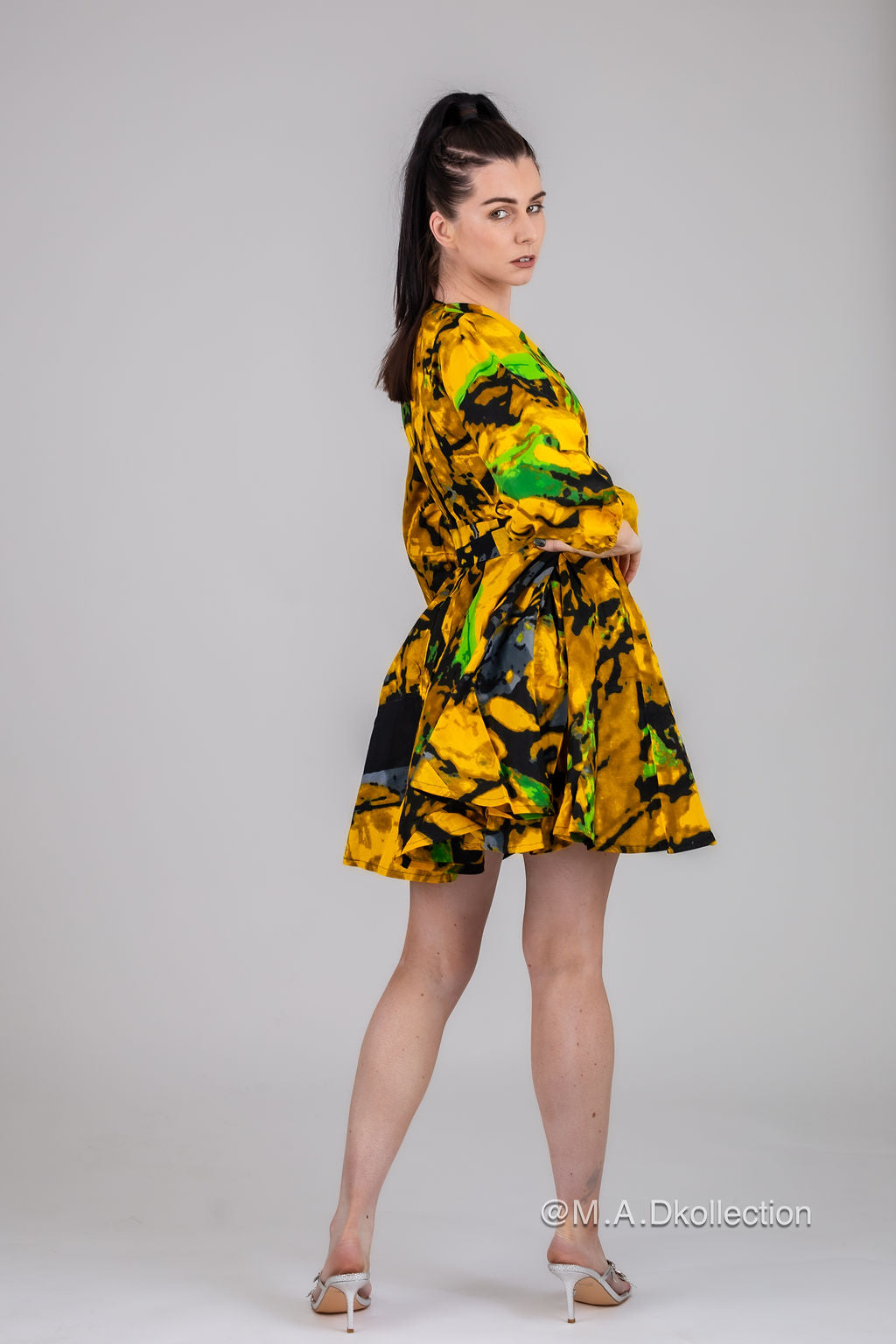 Olaide Ankara Mini Dress | Yellow African Print