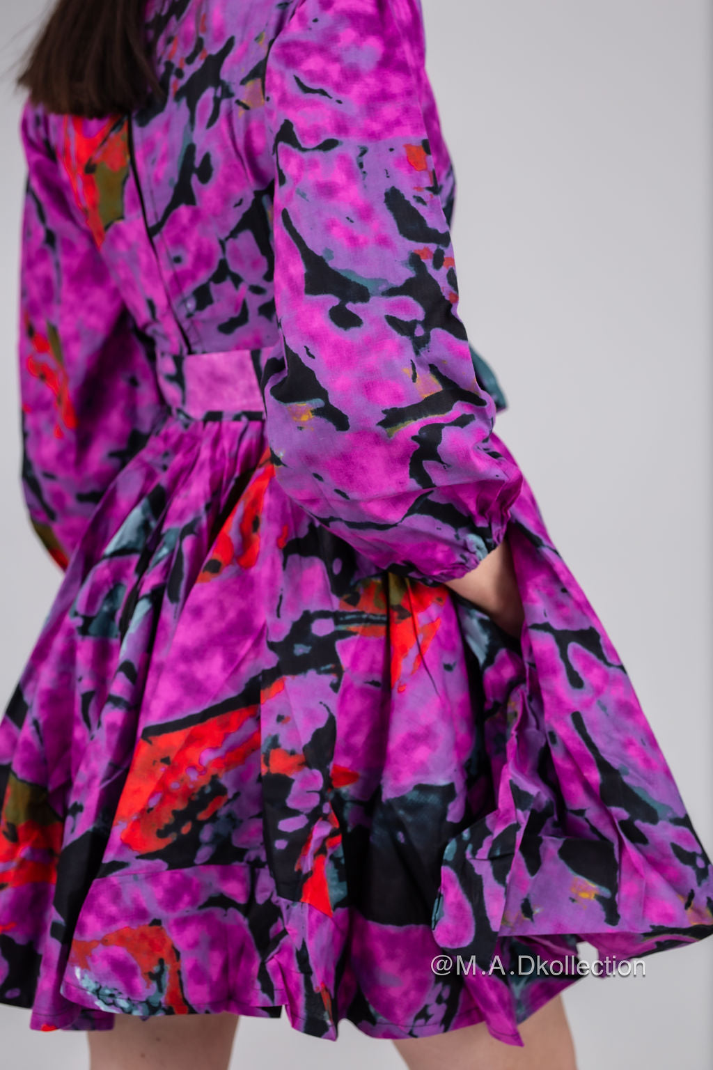 Odelia Ankara Mini Dress | Purple African Print