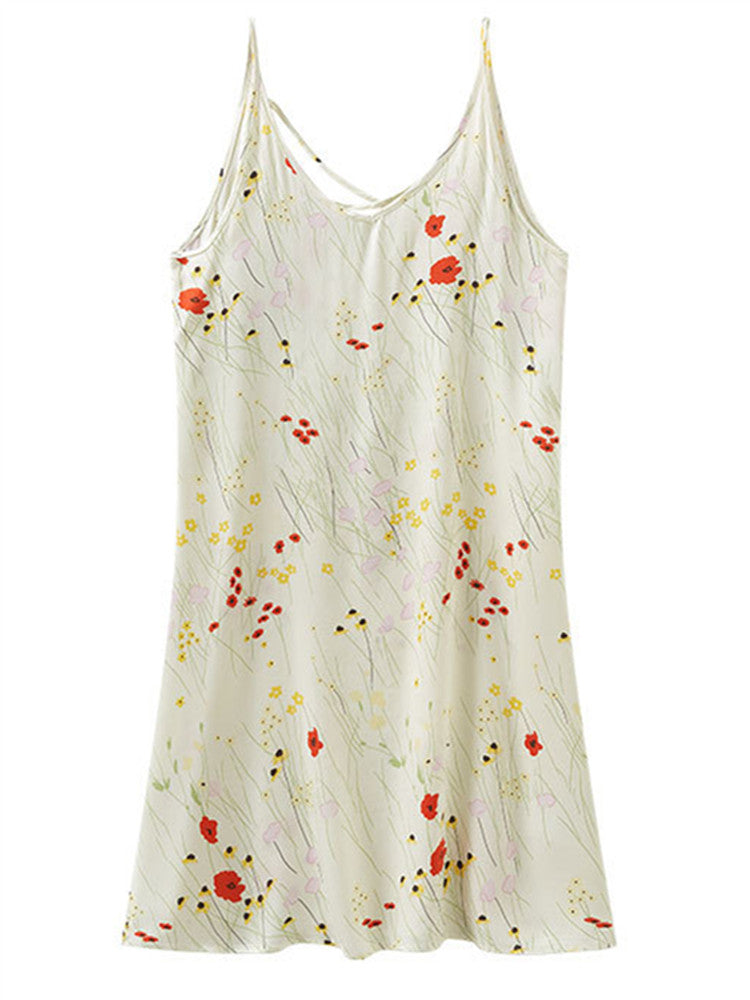 Cami-jurk met print en gekruiste rug