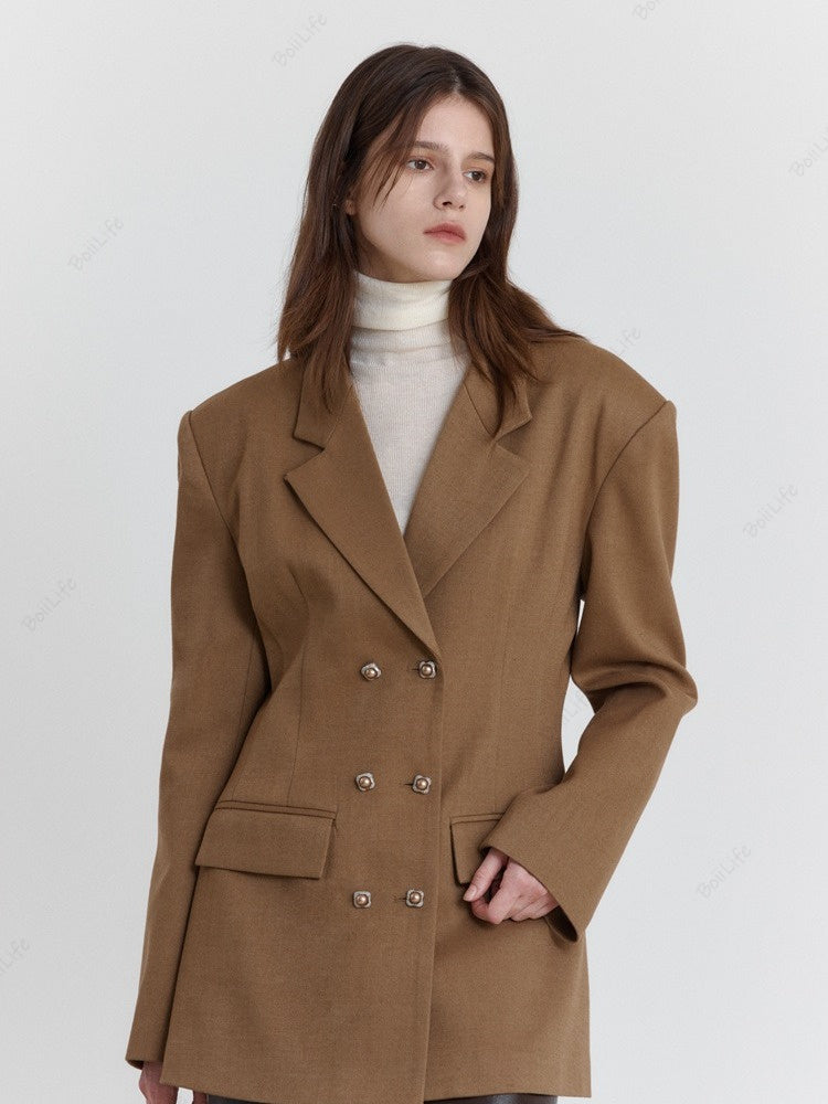 Casual wollen blazer met taillekoord