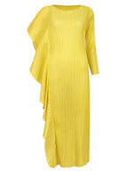 Hoogwaardige asymmetrische effen kleur patchworkjurk voor dames