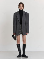 Casual wollen blazer met taillekoord