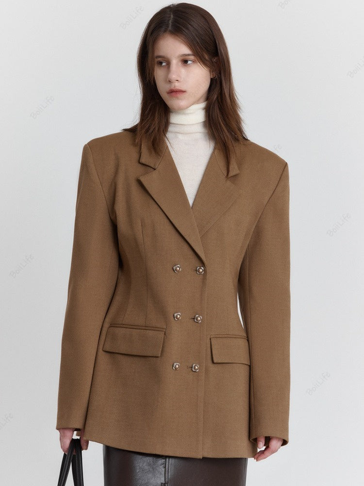 Casual wollen blazer met taillekoord