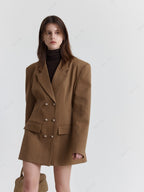 Casual wollen blazer met taillekoord