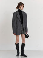 Casual wollen blazer met taillekoord