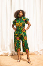 Bukky Ankara Culotte | Green African Print