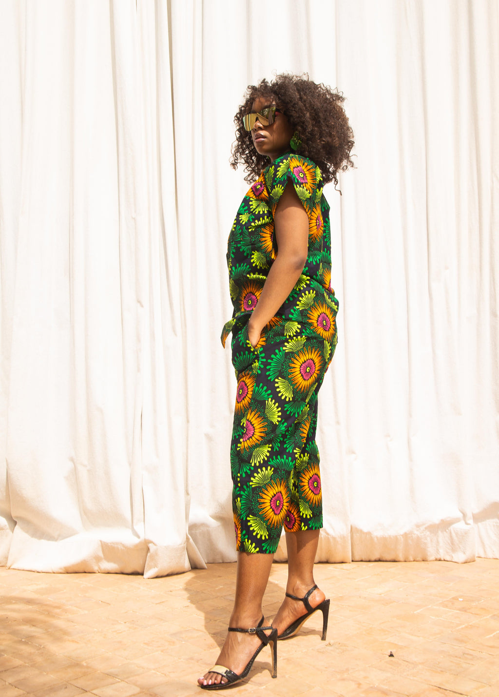 Bukky Ankara Culotte | Green African Print