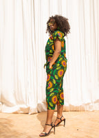Bukky Ankara Culotte | Green African Print