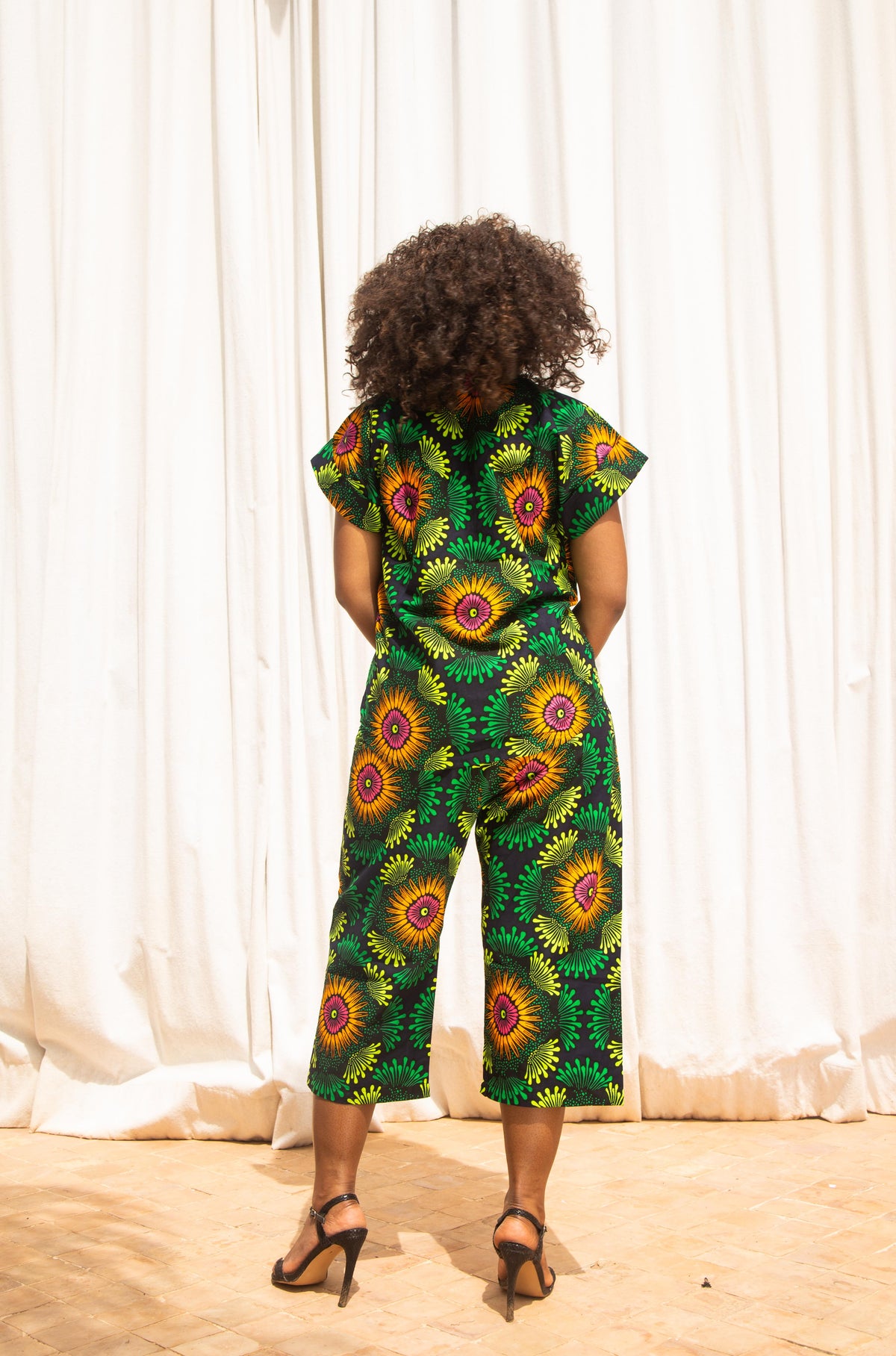 Bukky Ankara Culotte | Green African Print
