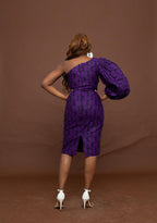 Mutinta Ankara Midi Pencil Dress | Purple African Print
