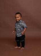 Sean Ankara Boy Shirt | Black and White African Print