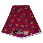 Afrikaanse hoofddoek / Vlisco headwrap - Rode / Gele branch