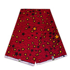 Afrikaanse hoofddoek / Vlisco headwrap - Rood / gele star