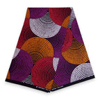 Afrikaanse Oranje & Paars Concentric Circle hoofddoek - headwrap
