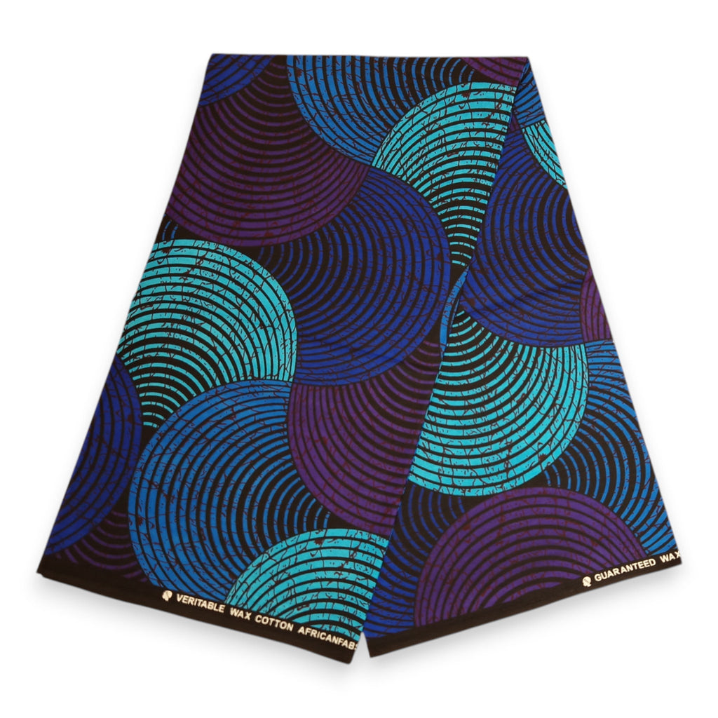 Afrikaanse Blauw & Turquoise Concentric Circle hoofddoek - headwrap