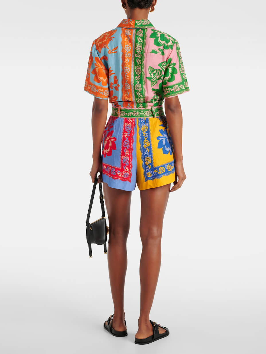 Unieke vintage bloemenprint jumpsuit met riem