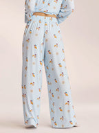Pyjamaset met voedselprint - Blauw