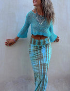 Sunny Meadow crop gebreide cover-up top